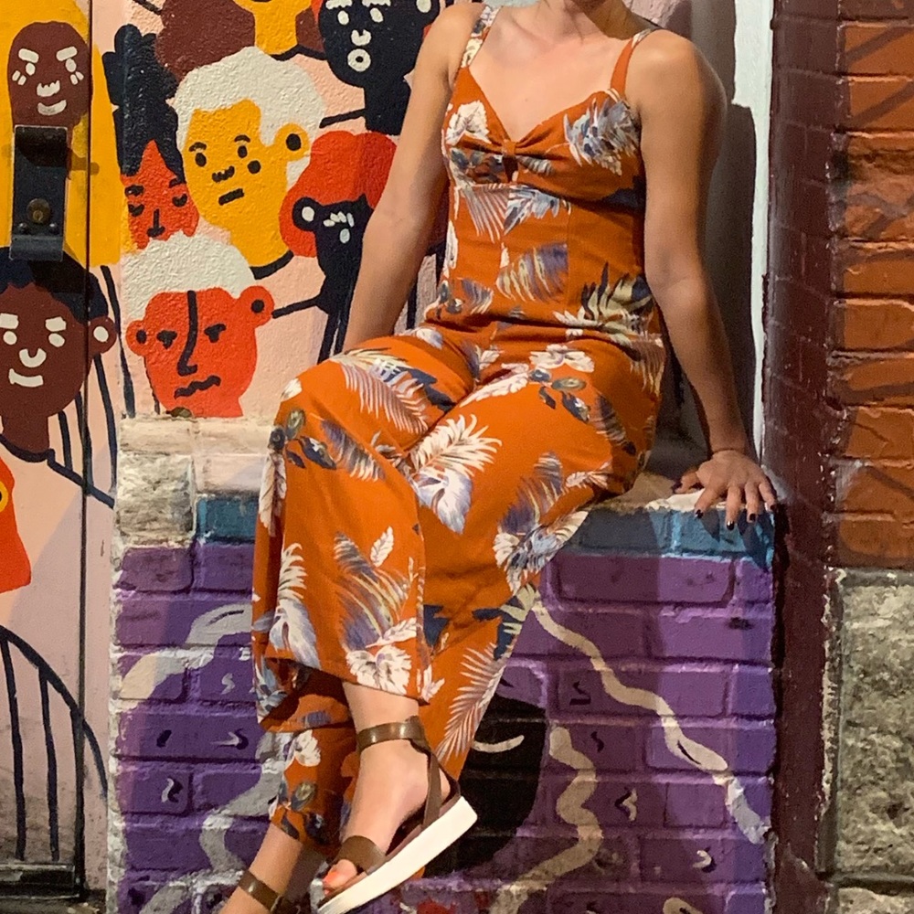 Forever 21 tropical jumpsuit